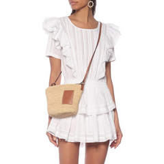 Hoobd Summer Short Sleeve Vocation Women White Mini Dress Holiday Lace Ruffled Dress Pink