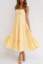 Fashion Sweet Solid Split Joint Spaghetti Strap A Line Dresses