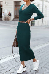 Elegant College V Neck One Step Skirt Dresses(4 Colors)(Without Belt)