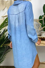 Hoobd Buttoned Pockets Design Denim Dress