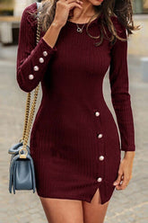 Hoobd Sexy Button Dress(3 Colors)