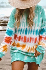 Hoobd Tie-dye Blue Mini Dress(4 Colors)