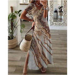 Women's Casual Dress T Shirt Dress Tee Dress Shift Dress Long Dress Maxi Dress Black Red Navy Blue Short Sleeve Abstract Print Spring Summer Crew Neck Fashion Daily S M L XL XXL