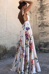 Sexy New Backless Floral Print Maxi Dress
