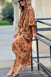Print Drape Maxi Dress