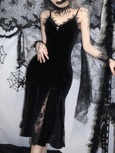 Sexy Spaghetti Strap Backless Velvet Long Dress