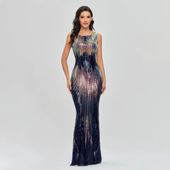 Sleeveless O-neck Evening Party Dress