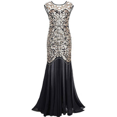 Vestidos Vintage Mujer Sequins Beading Long Evening dress