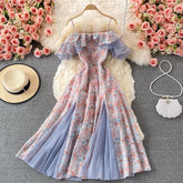 Summer Elegant Chiffon Floral Strap Dress