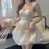 Korean High Waist Strapless Elegant Dress