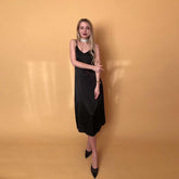 Elegant Fashion Solid Streetwear Midi Length Dress