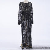 Eid Ramadan Sequin Abaya Dubai Turkey Kimono Cardigan Femme Musulmane Muslim Hijab Dress Islam Abayas For Women Robe Kaftan