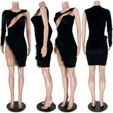 Velvet Christmas Dress Women Sexy Club Dress