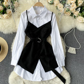 White Top and Long Sling Casual Korean Fashion Dresses