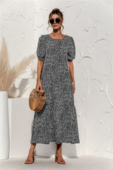 Summer Polka Dot Plaid Print Robe Maxi Dress