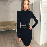 Fashion Bodycon Elegant Sexy O Neck Club Vestidos Evening Party Dress