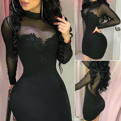 Transparent Strapless Party Female Elegant Mini Dress