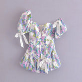 2023 Summer Women Asymmetric Off The Shoulder Sexy Lace Ruffled Mini Dress