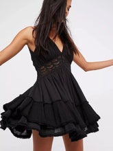 Sexy Backless Dress Women Sunmmer Sleeveless Women Dress Solid Lace Patchwork Elegant Party Dress Women Bandage Beach Dress