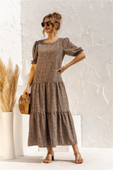 Summer Polka Dot Plaid Print Robe Maxi Dress