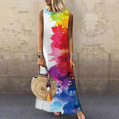 Summer Loose Casual Beach Long Dress Ladies Bohemia Maxi Dress