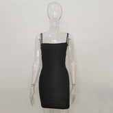 Dulzura Bling Glitter Sequin Women Strap Mini Dress Ruched Lace Up Backless Bodycon Sexy Party Club Autumn Winter Elegant