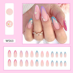 48Pcs False Nails Set Press on Nails with Nail Glue and File Acrylic Fake Nails for Women and Girls Nail Tips
