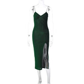 Summer Solid Holiday Slip Midi Dresses