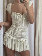 Hoobd Rapcopter Y2K Draped Mini Dress Ruffles Bow Trim Sundress Square Collar French Party Beach Bodycon Dress Women Retro Night Cloth