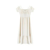 Pure Color Fairy 2 Piece Dress Set Woman Elegant 2022 Summer Short Sleeve French Vintage Dress Party Korean Fashion Midi Dress