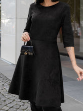Casual A Line Party Dress Women Half Sleeve O Neck Fashion Autumn Winter Basic Solid Colorfemale Clothing 2023 New Arrivals