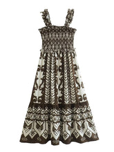 Hoobd New Women Vintage Floral Print Sling Dress Sexy Sleeveless Romantic Ladies Holiday Summer Dress Midi Vestidos