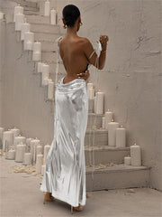 Sleeveless Backless Bodycon Maxi Dress