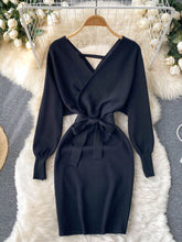 YuooMuoo Fashion Y2K Casual Vestidos Women Dress Autumn Winter Bodycon Knitted Sweater Dress Elegant Office Ladies Dress
