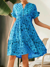 Fashion V Neck Button Print Summer Loose Dress For Women Elegant Office Casual Dresses Women's Beach Vacation Vestidos 2023