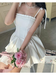 Cotton White Sling Mini Dress