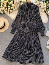 Spring Autumn Women Vintage Maxi Party Dress