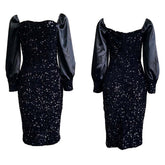 Party Women's Dress for New Year Sequin Women Clothes Sleeve Black Hip Party Dress Elegant Dresses for Women