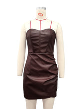 Strapless PU Leather Mini Dress