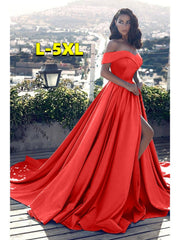 Elegantes Off Shoulder Plus Size Dress Women Sexy V-neck Luxury Backless High Waist Slit Evening Party Dress Vestidos De Fiesta