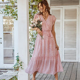Pink Boho Resort Ladies Maxi Dress
