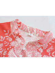 Hoobd New Spring Women Vintage Floral Print Tassel Dress With Belt Ladies Elegant A-line Long Dress