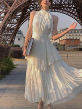 Elegant Sleeveless Midi Dress Woman Korea Fashion Vintage Party Dress Office Lady 2023 Summer Casual Pure Color Fairy Dress Chic
