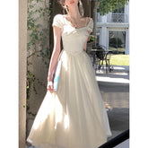 2023 Summer Sweet Elegant Lace Formal Dress Office Lady Beach Style Even Party Midi Dress Women Design One Piece Dress Korean