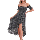 Summer Square Collar Print Dress