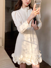 2023 Spring French Elegant White Mini Dress Women Causal Vintage Even Party Dress Office Lady One Piece Dress Korean Style