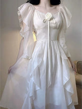 White Korean Elegant Dress