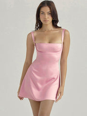 Backless Charmaine Romantic Mini Dress