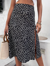Green Boho Split Thigh Allover Print Women Skirts Elegant Dresses Slit Long Length High Waist With Zipper Slight Stretch