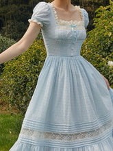 2023 Summer Pure Color Lace Midi Dress Office Lady Casual French Elegant Dress Woman Short Sleeve One Piece Dress Korea Fashion